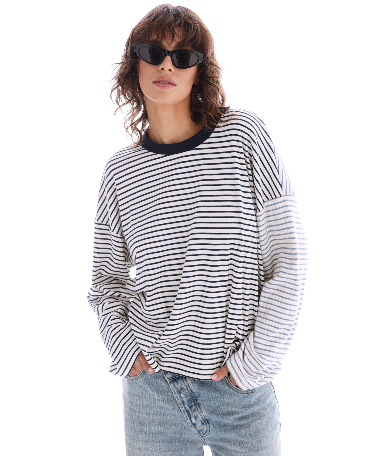 Lexy Soft Stripe Patchwork Tee THE TALES