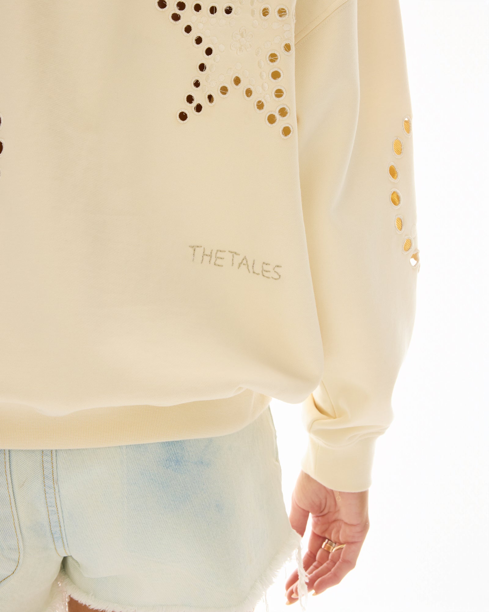 Cut Out Cream Sweater by THE TALES - product photo