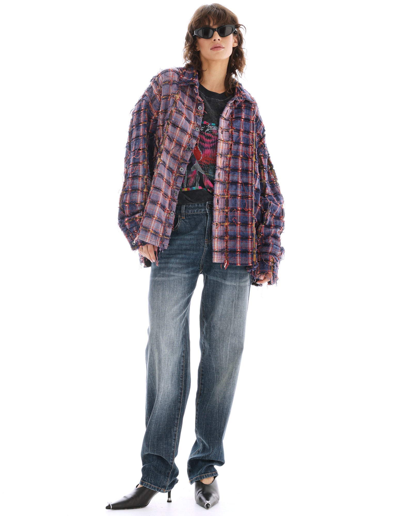 Check Flannel Bonded Jacket by THE TALES - detail view