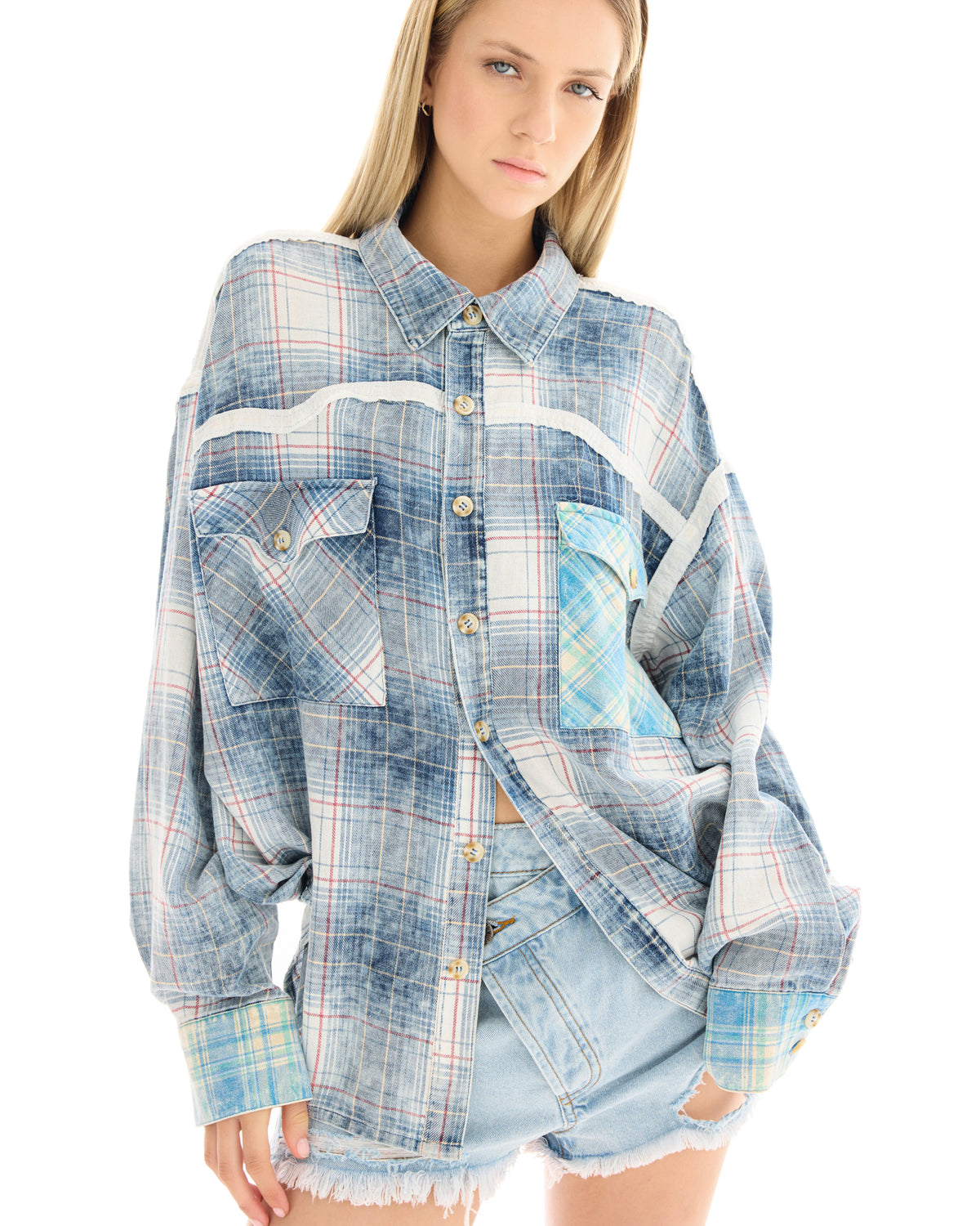 Patchwork Western Flannel Shirt THE TALES