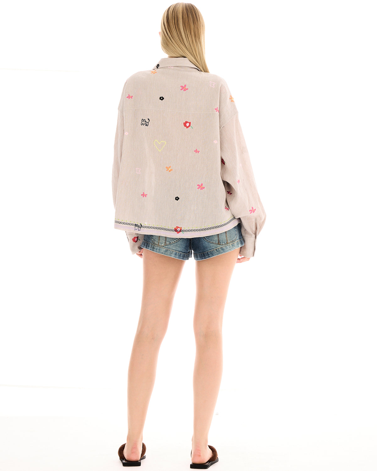 Embroidered Illustrated Linen Shirt