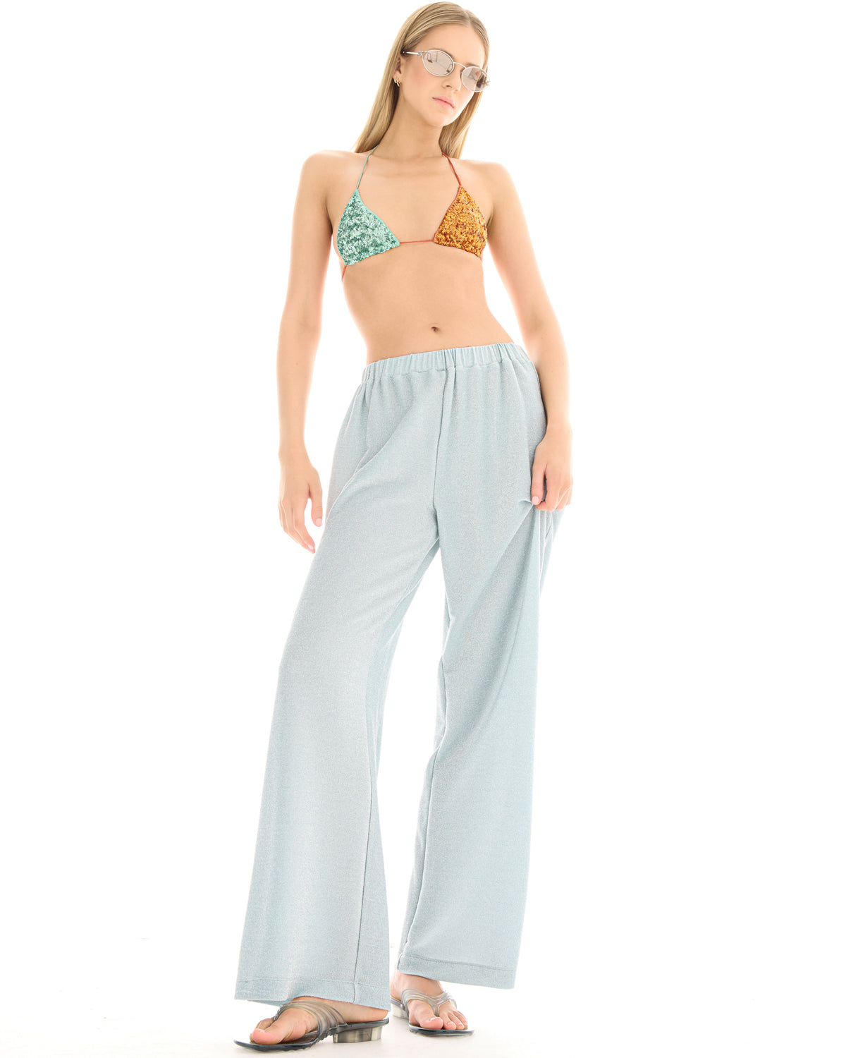 Fame Blue Lurex Pants THE TALES