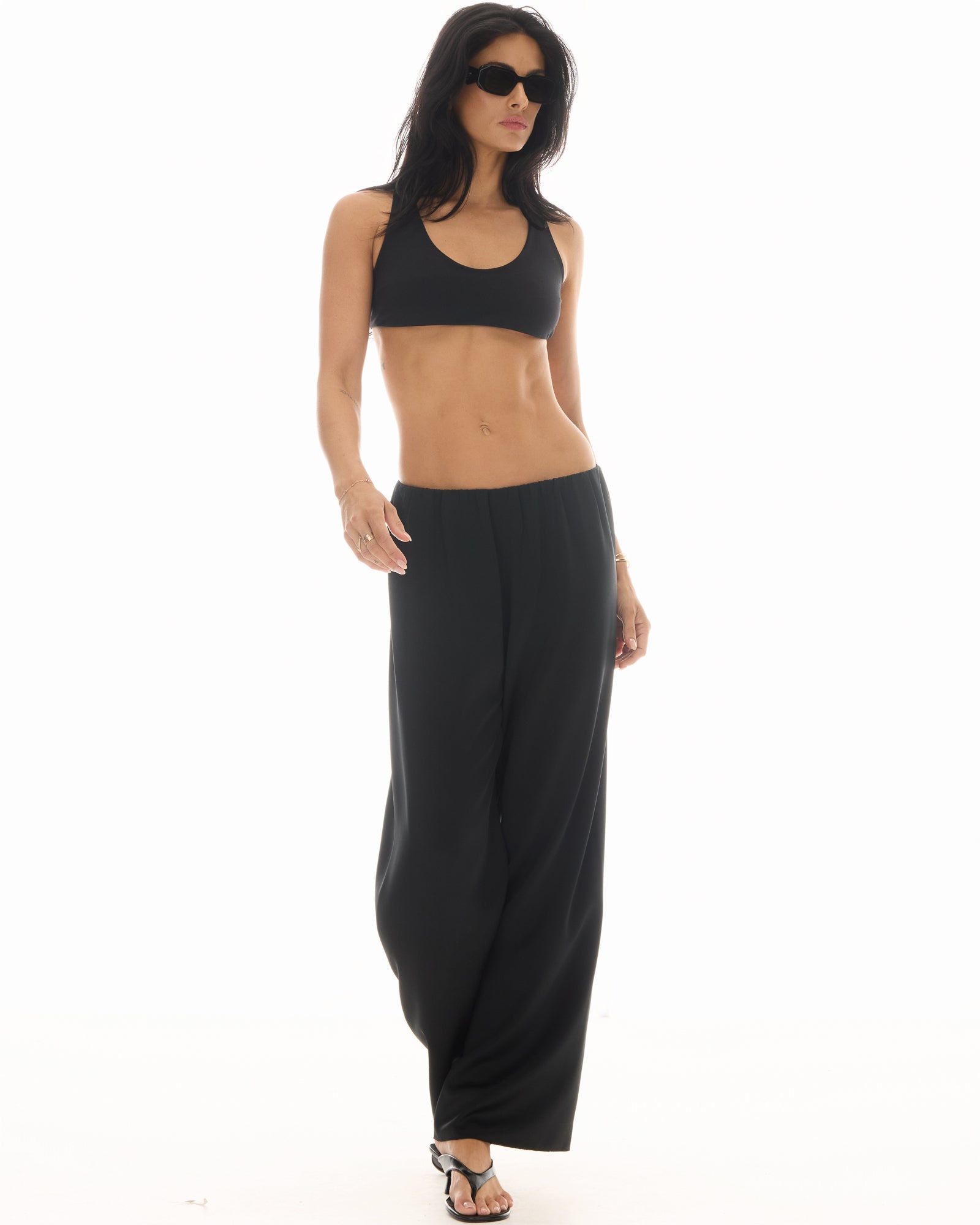 Waterfall Waist Satin Pants by THE TALES - product photo