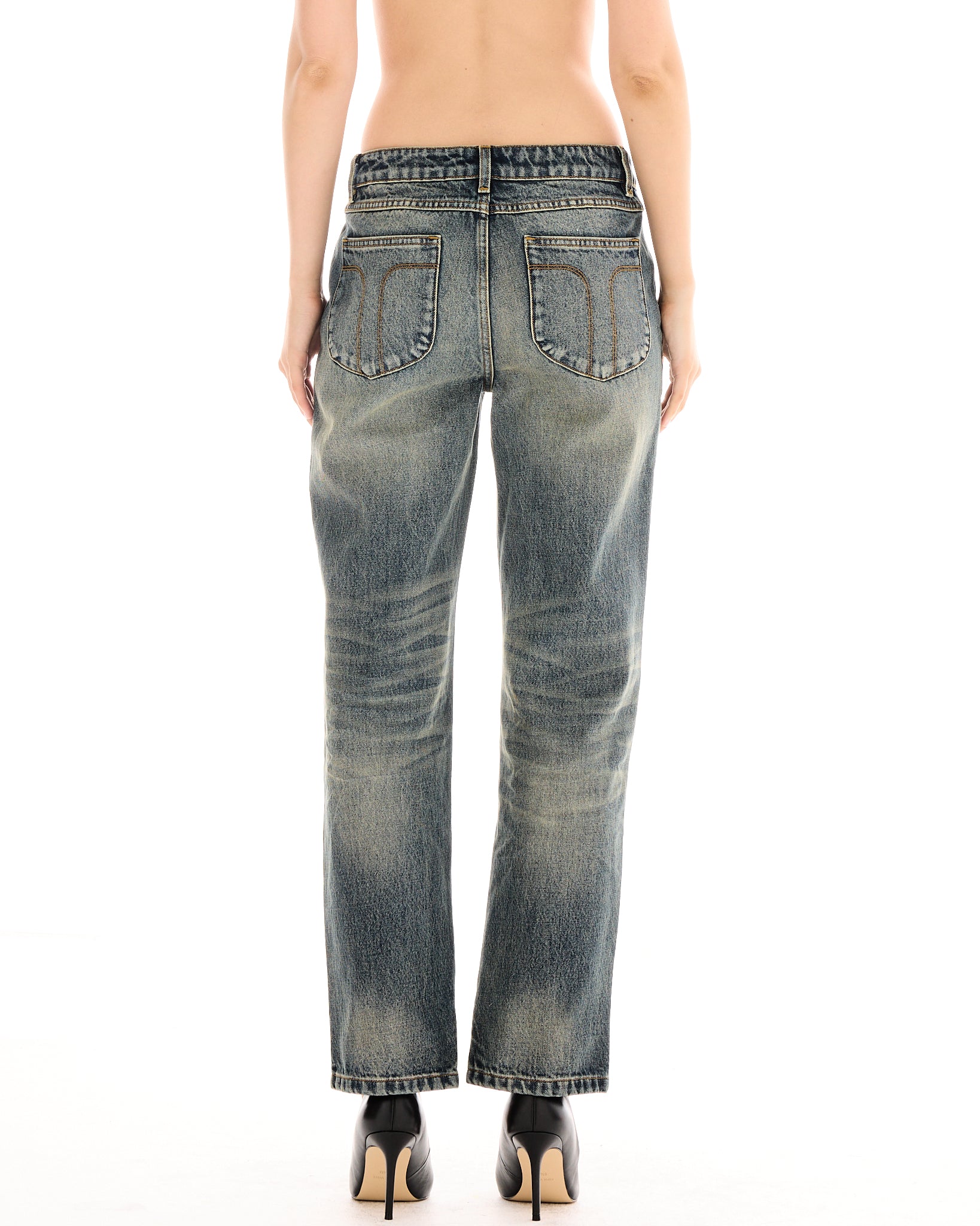 Old Faithful Jeans mit verdrehten Nähten