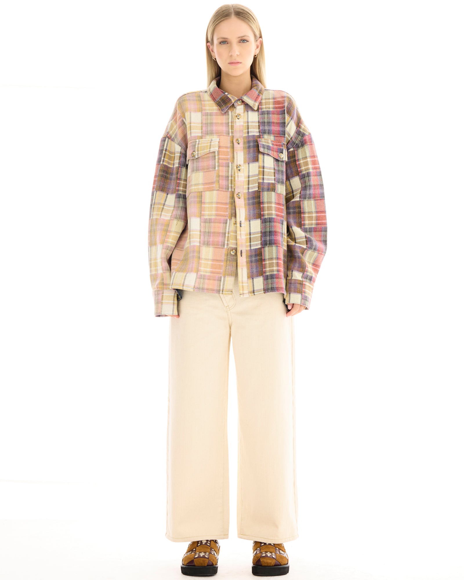 Patchwork Blanket Over Shirt THE TALES
