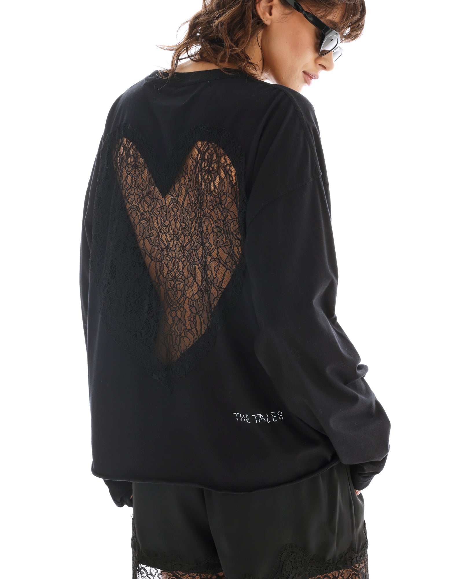 シャンティリーレースバックオーガニックTシャツ