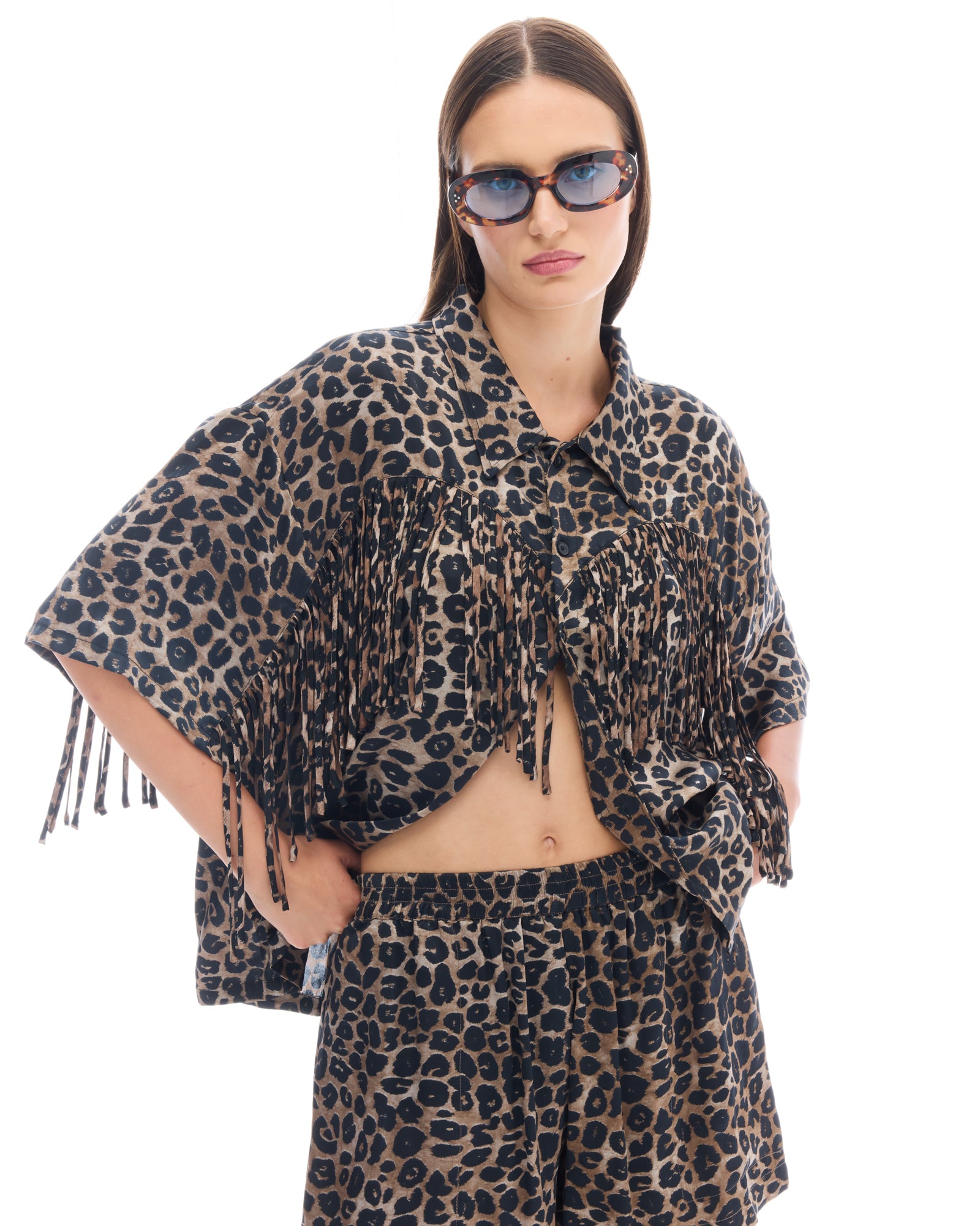 Ibiza Animal Fringed Shirt