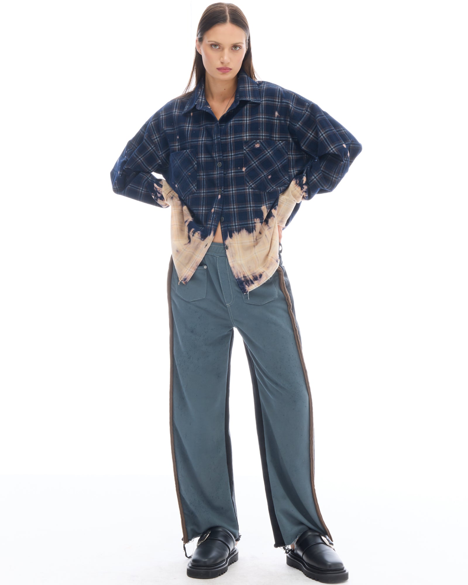 Bleached Check Cord Shirt