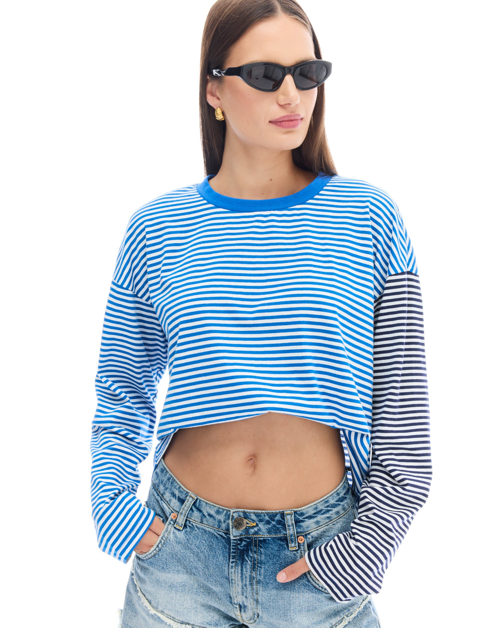 Lexy Patchwork Stripe Long Sleeve Tee