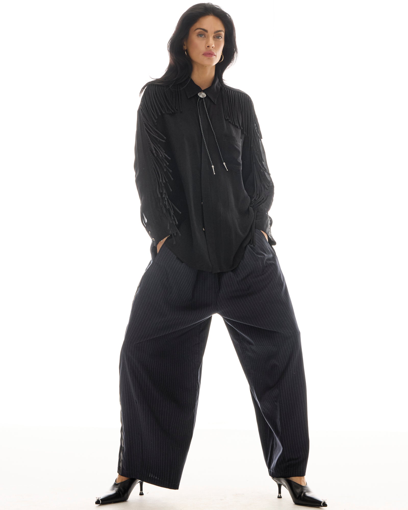 Harajuku Pin Stripe Tuxedo Wool Pants THE TALES