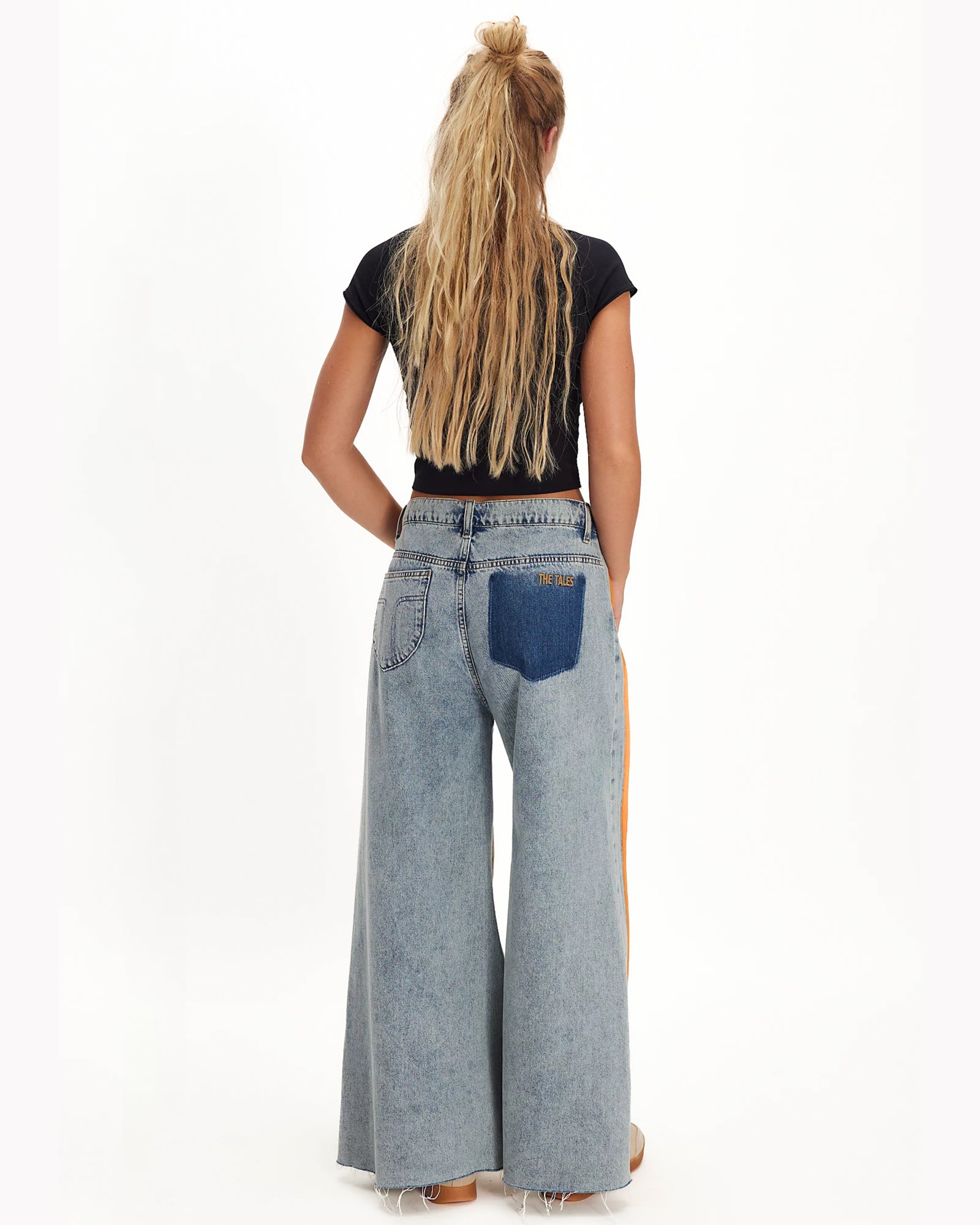 The Tales Denim Patched Sweat Flares