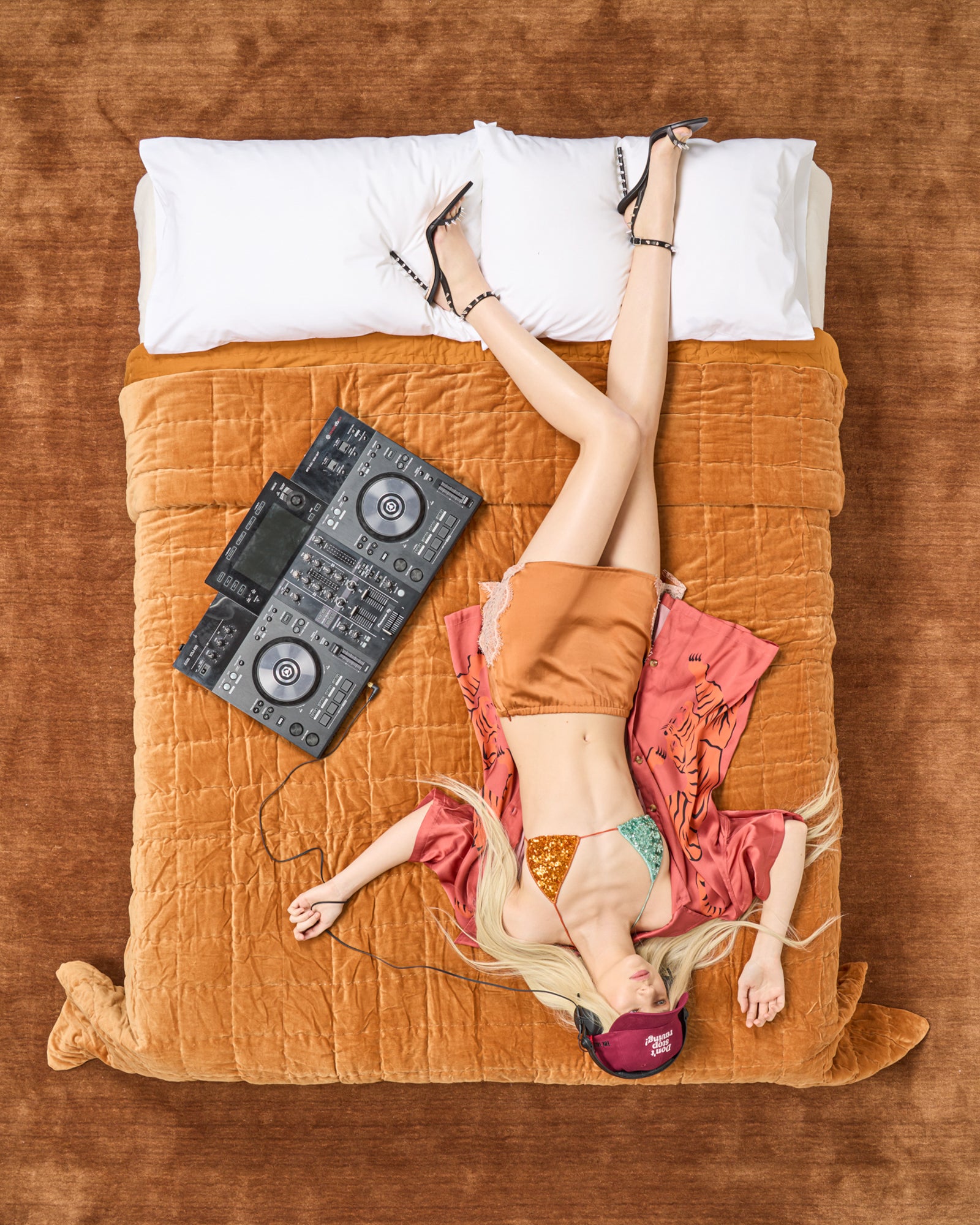 Satin And Lace Mini Skirt