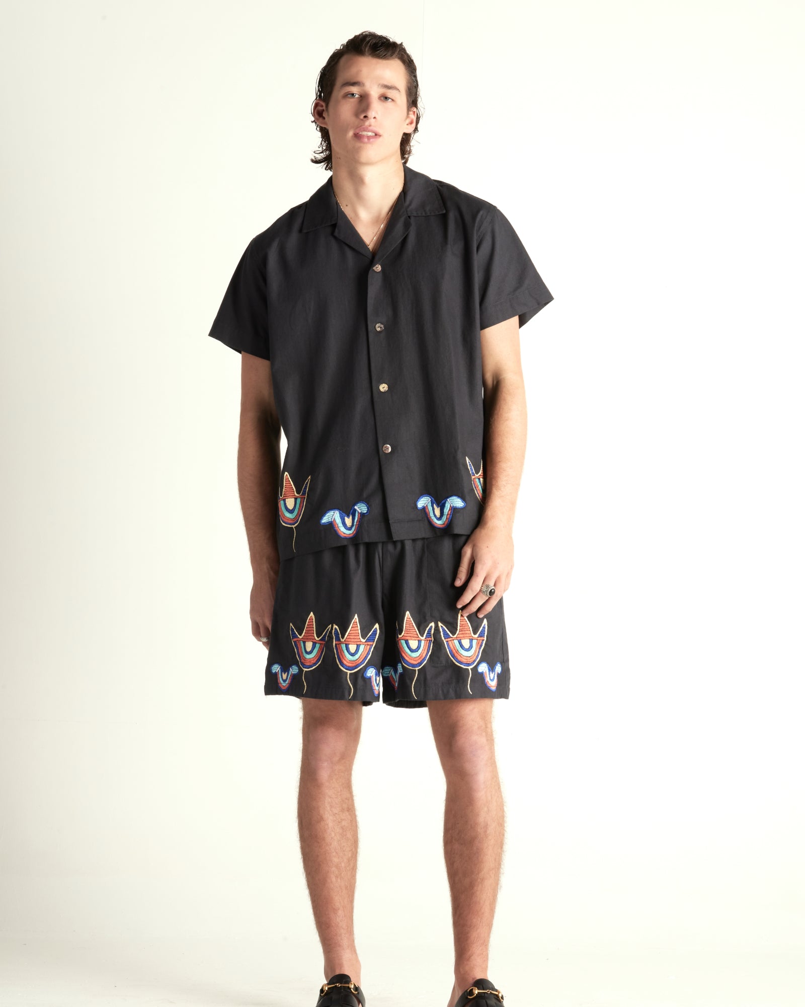 Toucan Embroidered Shorts