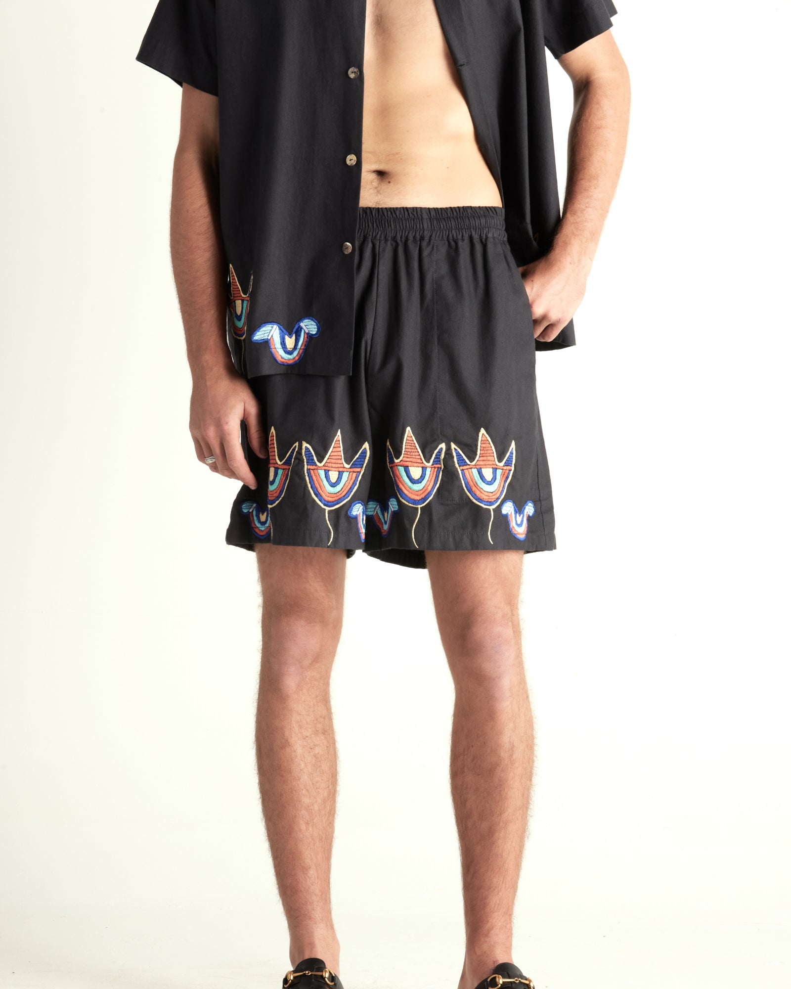 Toucan Embroidered Shorts