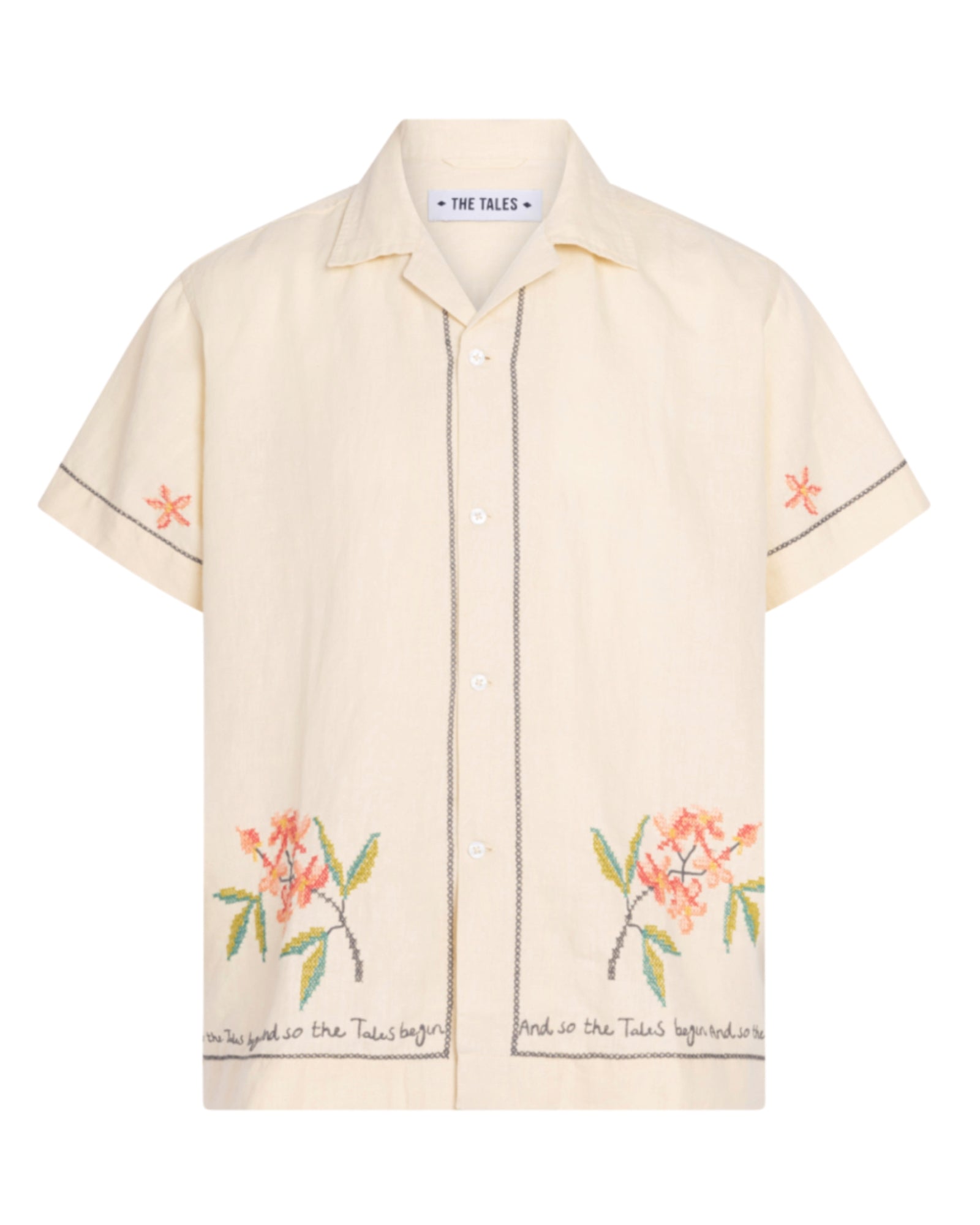 Embroidered Flower Linen Shirt