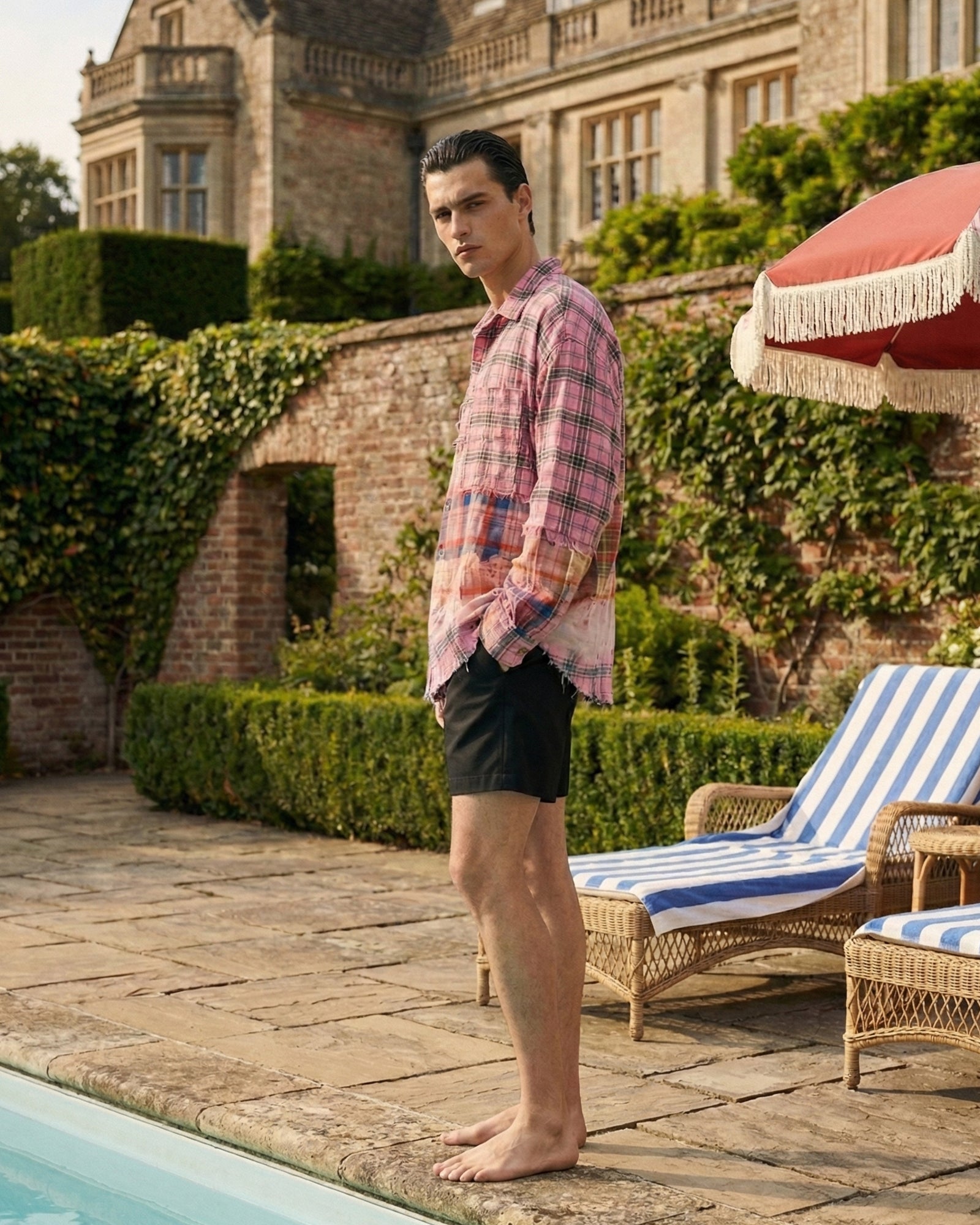 ザ・テイルズ ヴィンテージウォッシュフランネルシャツ